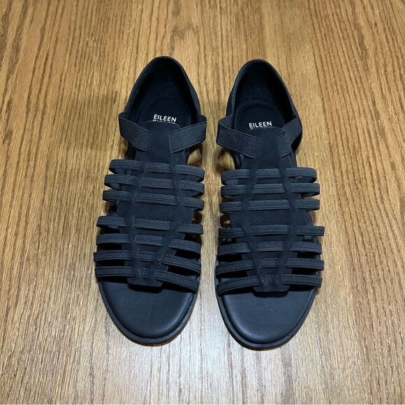NEW Eileen Fisher Rato Stretch Black Sandal Sz 8.5 - Picture 3 of 8
